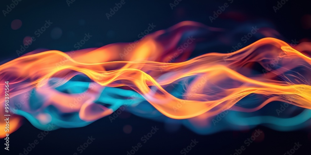 Obraz premium Colorful abstract wave pattern on a dark background.