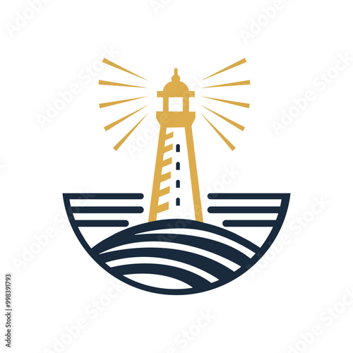 lighthouse icon on a white background 