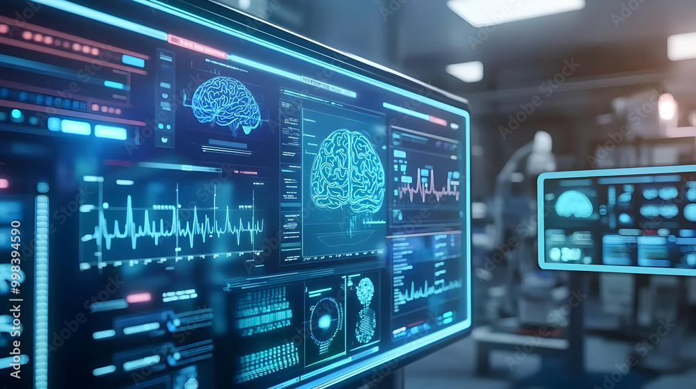 Futuristic Medical Dashboard Displaying Real-Time Data Futuristic Medical Dashboard Displaying Real-Time Data