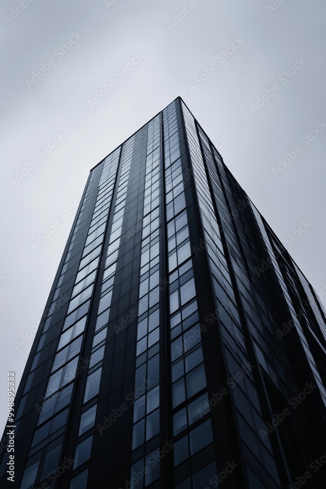 Obraz premium A Modern Highrise Building Against a Cloudy Sky Backdrop