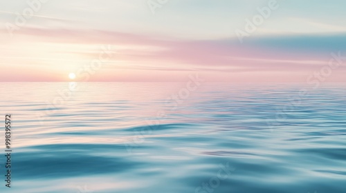 Picture a soft, pastel sky with a gentle breeze creating small ripples on a calm sea.