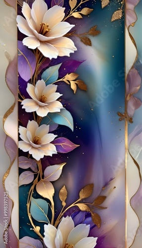 digital painting floral wallpaper background photo