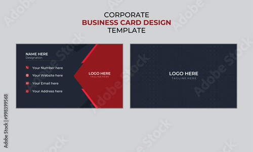 Creative modern double side business card template. Personal visiting card. Vertical layout.