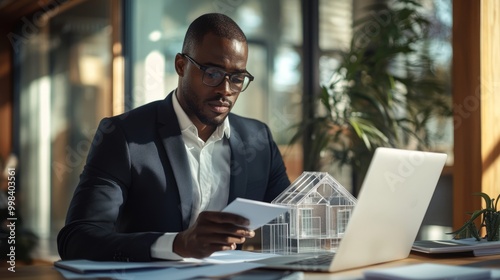 Professional Architect Reviewing Plans