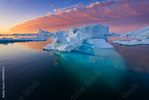 Disko Bay is a large bay on the western coast of Greenland. 