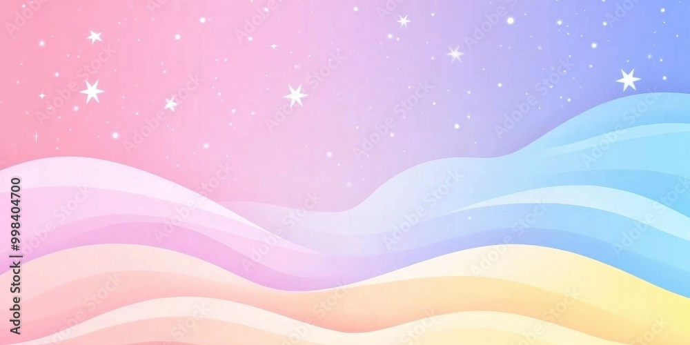 pink, yellow, gradient with wave shape and stars pink, yellow, gradient with wave shape and stars