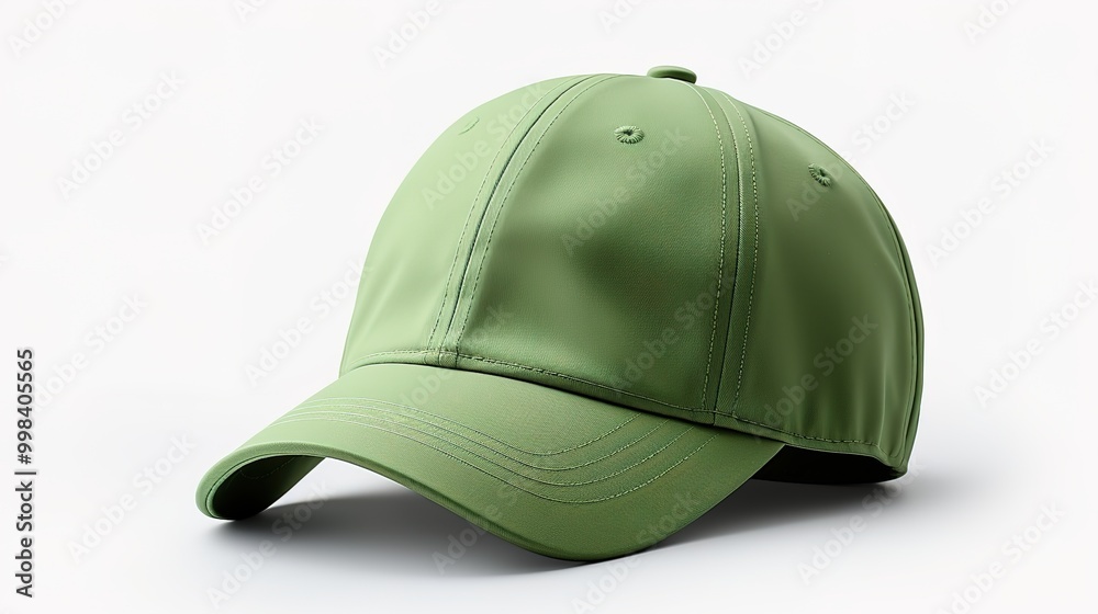 Fototapeta premium Side view of a baseball cap prototype on a white background,generated with AI.