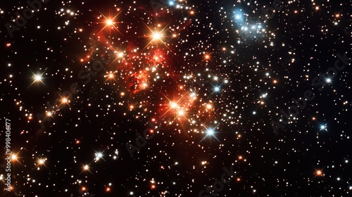 Wallpaper Mural Stars Through a Telescope: Illustrate the view of stars seen through a telescope, magnified and revealing intricate details of the celestial bodies Torontodigital.ca