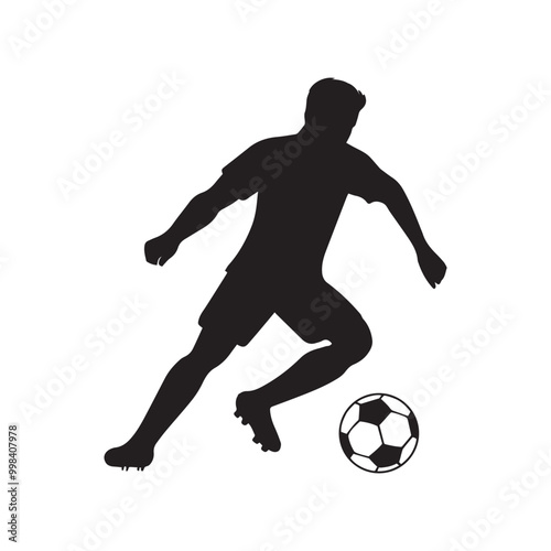 Soccer player Silhouette Design - Football Soccer vector illustration