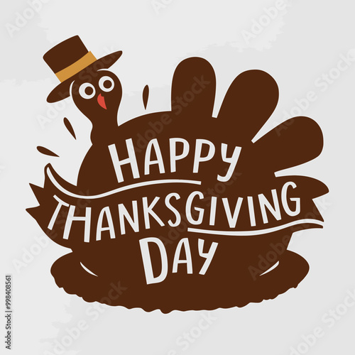 Happy Thanksgiving Day Festive Turkey Illustration