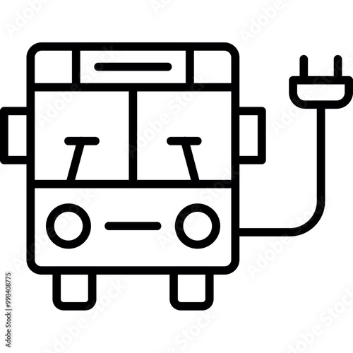 Electric Bus Icon