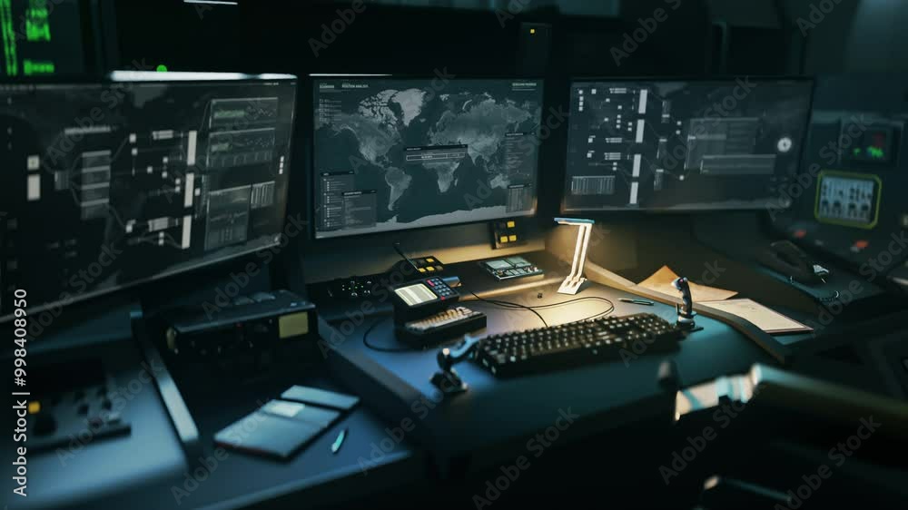 Spy scanner software accessing the satellite flying above the earth. Spy scanner connecting to the satellite searching for target gps position. Spy scanner collecting satellite data.