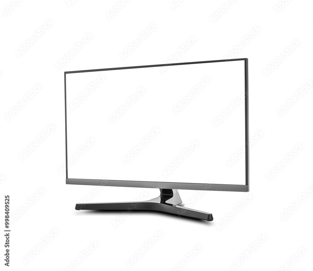Modern computer monitor isolated on white background.