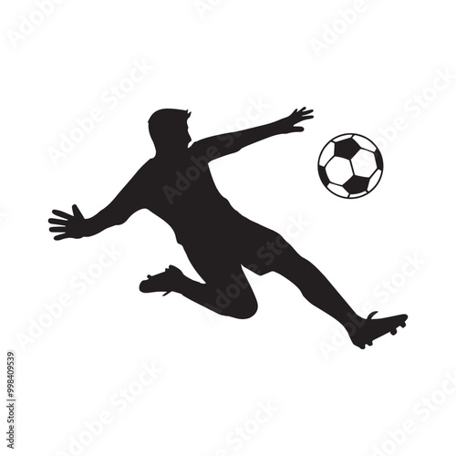 Soccer player Silhouette Design - Football Soccer vector illustration