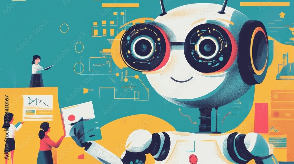 Obraz premium AI-powered tools assisting teachers in creating personalized lesson plans for students.