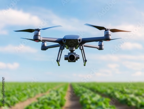 Solar-powered drone farm with energy storage for agricultural monitoring, sustainable technology in farming