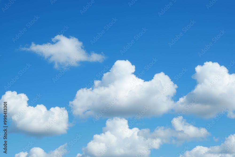 A Beautiful Day with Fluffy White Clouds in a Blue Sky A Beautiful Day with Fluffy White Clouds in a Blue Sky