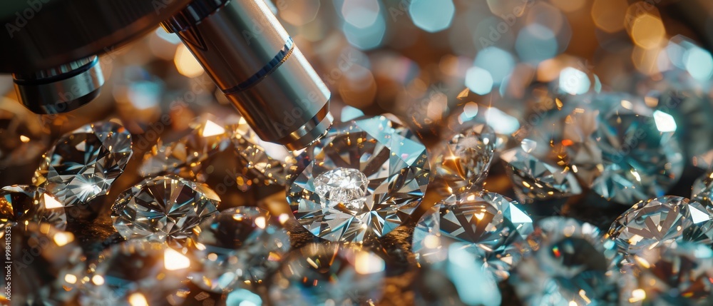 Detailed View of Diamond Facets Under Microscope Detailed View of Diamond Facets Under Microscope