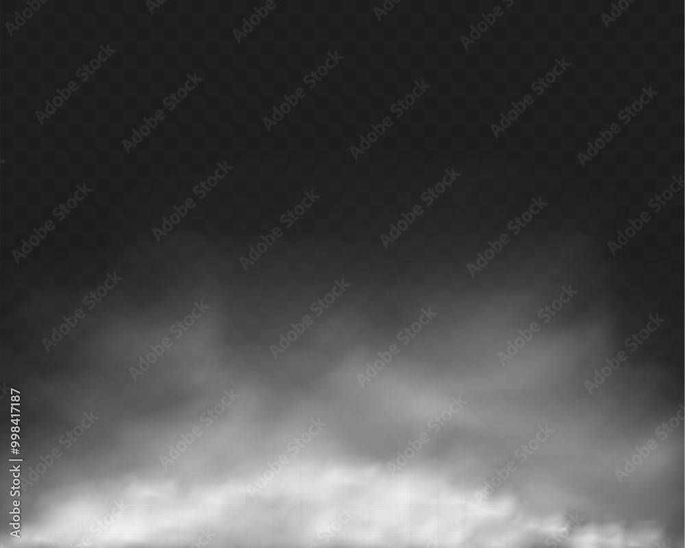 White smoke, vape, fog, smog. Illustration of smoke on a transparent background.	

