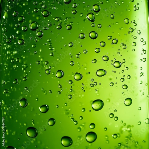 Green solid color rgraphics are vivid and eye-catching. The solid color area has very few very small bubbles, The whole picture is suitable for business context