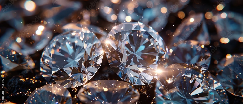 High Power Microscopic View of Brilliant Diamonds High Power Microscopic View of Brilliant Diamonds