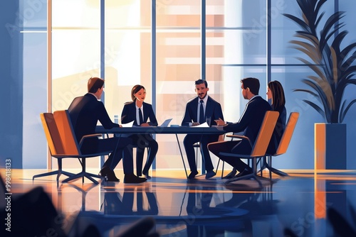 Business people decide in the conference room