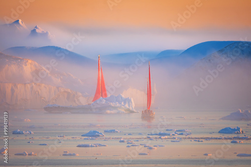 Disko Bay is a large bay on the western coast of Greenland. 