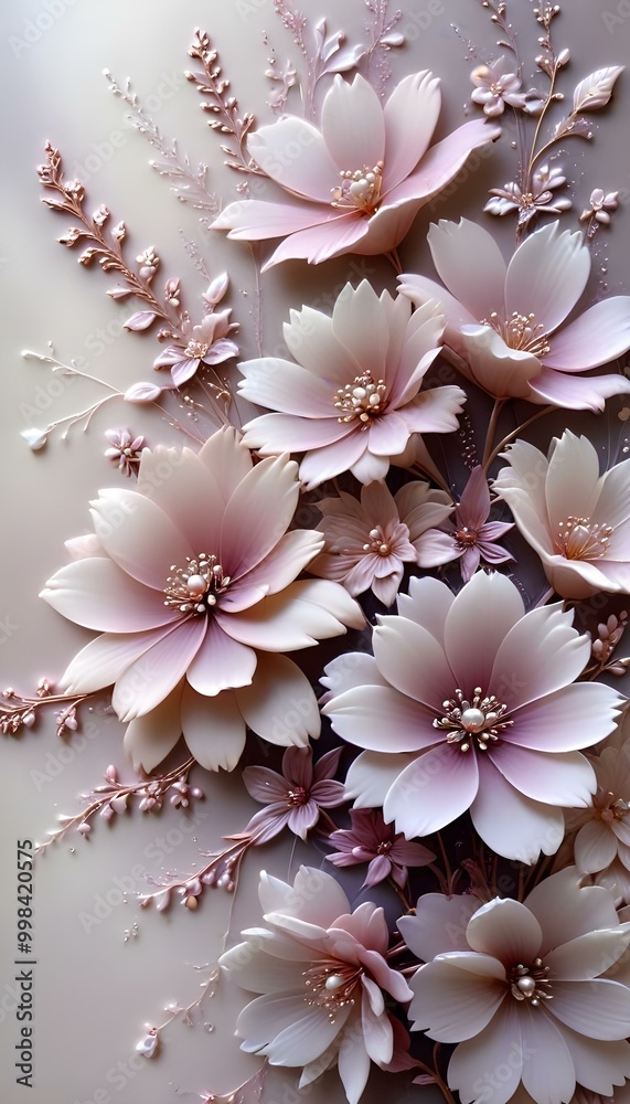 A closeup view of delicate pink and white flowers A closeup view of delicate pink and white flowers