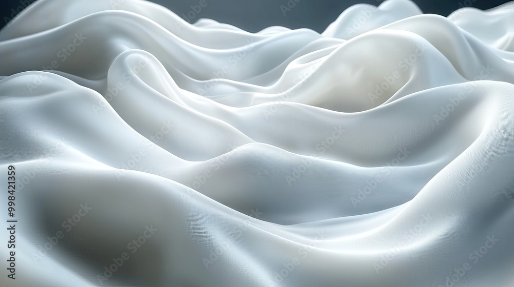 Obraz premium A white 3D aurora silk abstract technology background, visualizing business concepts with advanced digital designs.