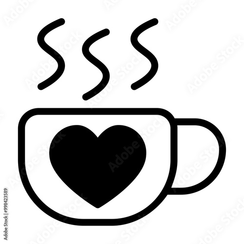 coffee with love icon	