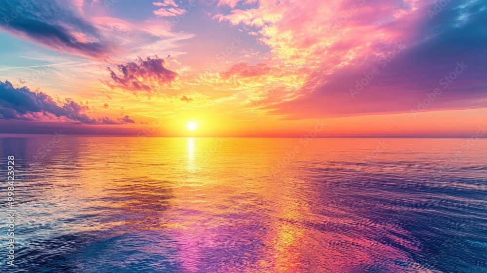 Visualize a dramatic sunset over the ocean Visualize a dramatic sunset over the ocean