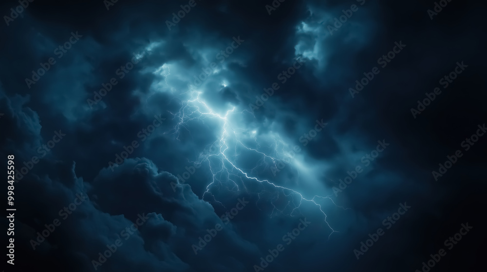 A flash of lightning in the dark night sky A flash of lightning in the dark night sky