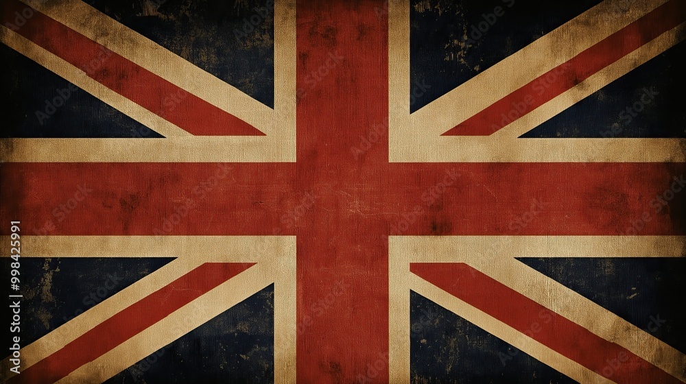 Fototapeta premium old vintage Great Britain flag