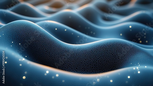 An abstract 3D background features wavy curves, reflecting advanced technology and generative design. photo