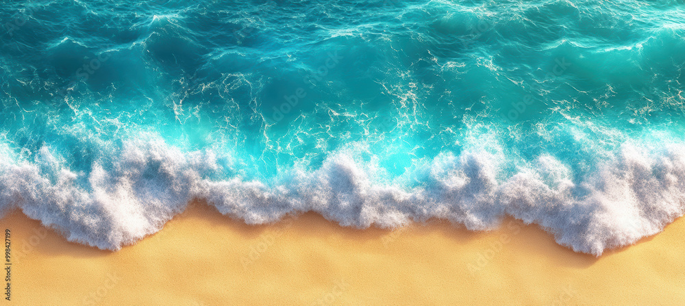 Idyllic Beach with Blue Sea and Sand Idyllic Beach with Blue Sea and Sand