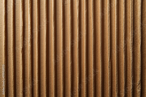 Close-up of the texture of corrugated cardboard