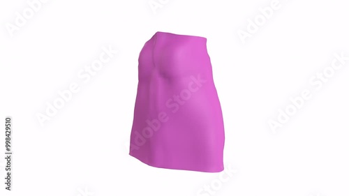 3D rendering of a pink skirt in a minimalist design