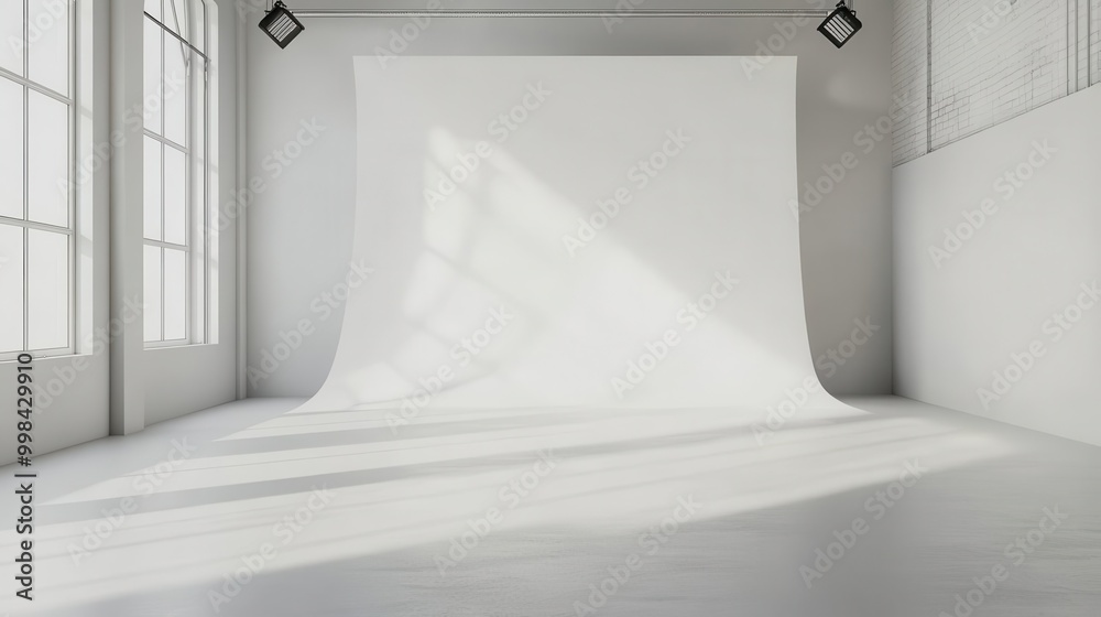minimalist photography studio set with soft gradient grey floor ...