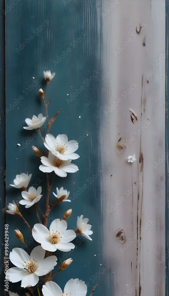 Obraz premium White and gold flowers on a gray background
