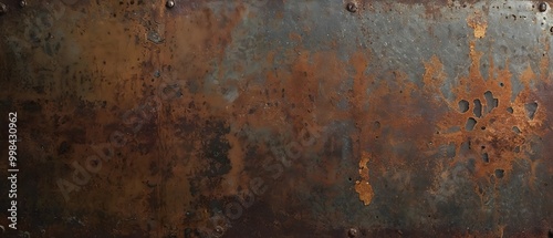 Rusted metal texture with patches of oxidation, rough edges, and a gritty, industrial feel