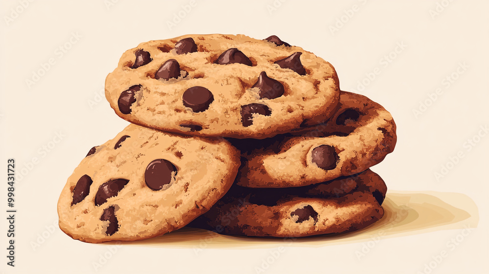 Delicious chocolate chip cookies stacked for National Cookie Day celebration Delicious chocolate chip cookies stacked for National Cookie Day celebration