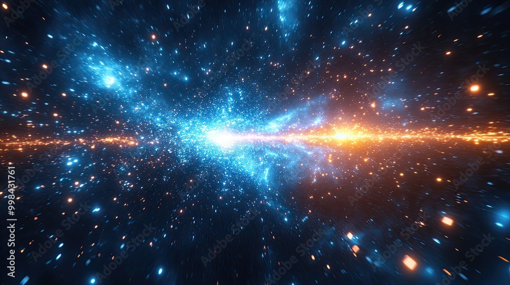 An abstract background of blue spark rays and light, representing technological themes. An abstract background of blue spark rays and light, representing technological themes.