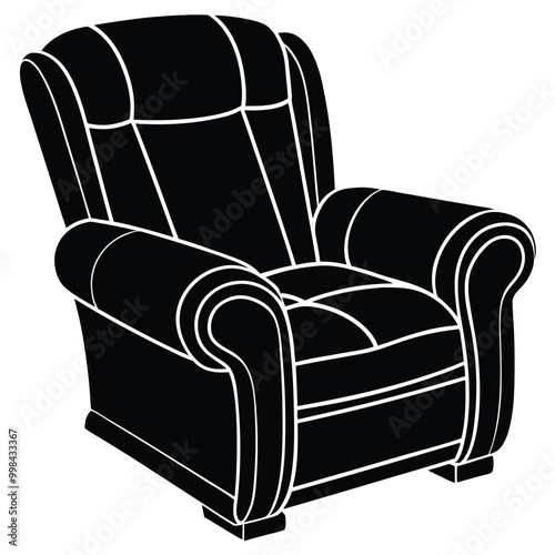 black and white armchair