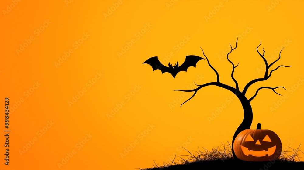 halloween background with pumpkin