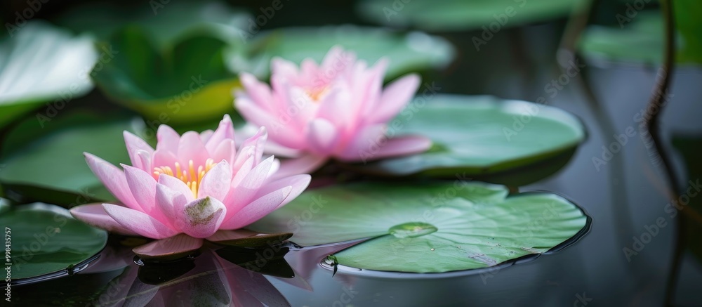 Indian Lotus Flowers Bloom Beautifully In The Pond Indian Lotus Flowers Bloom Beautifully In The Pond