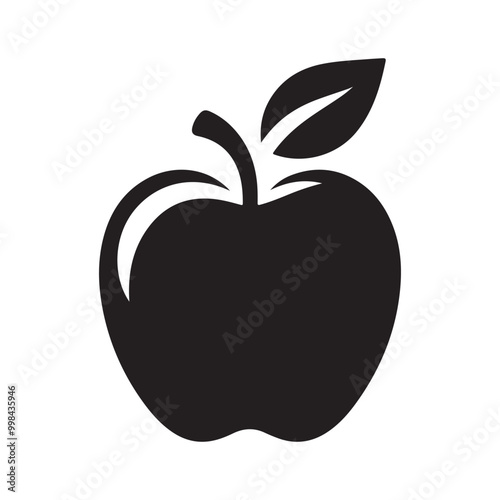 Apple icon silhouette vector art illustration 