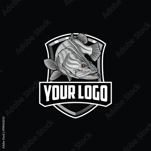 vector logo barramundi fishing