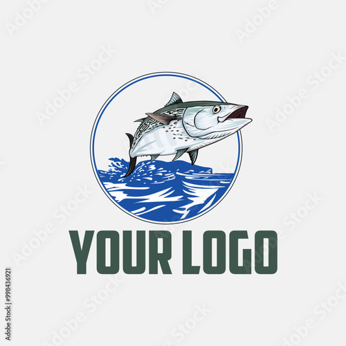 vector logo blue fin fishing