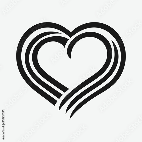 Love shape silhouette vector art illustration