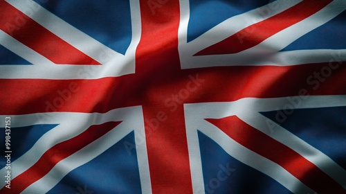 Great Britain flag with folds